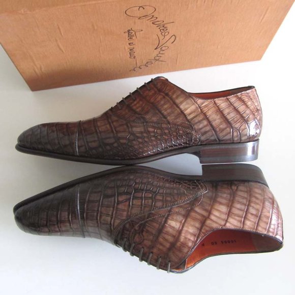 new SANTONI FAM Alligator cap-toe shoes 9 F 10 US main image 5